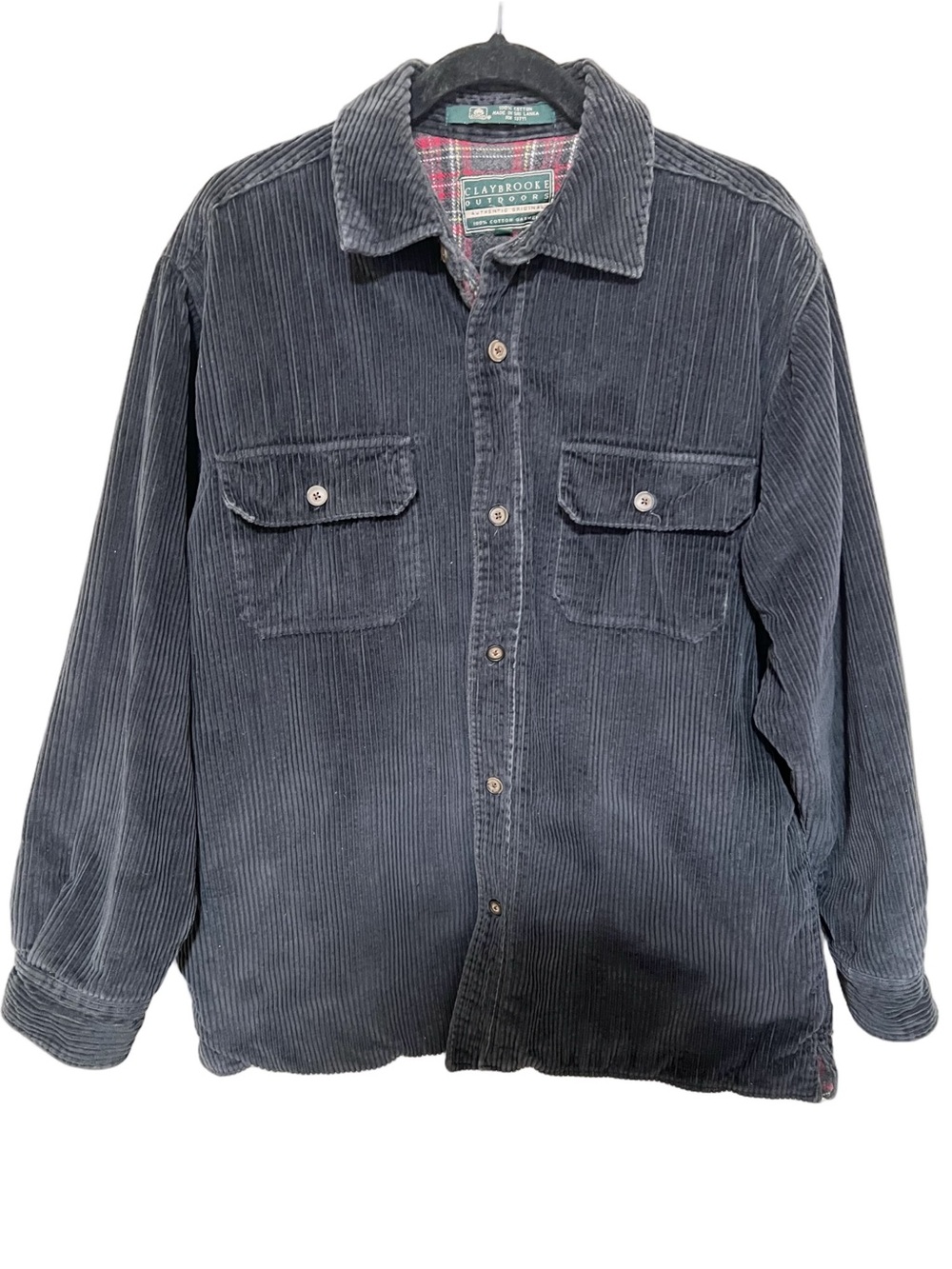Claybrooke Vintage M Corduroy Flannel Lined Jacket Barn Outdoors Chore Cotton